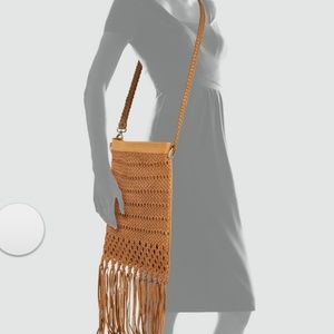 New! Motif 56 Cleo Fringe crossbody leather hand bag